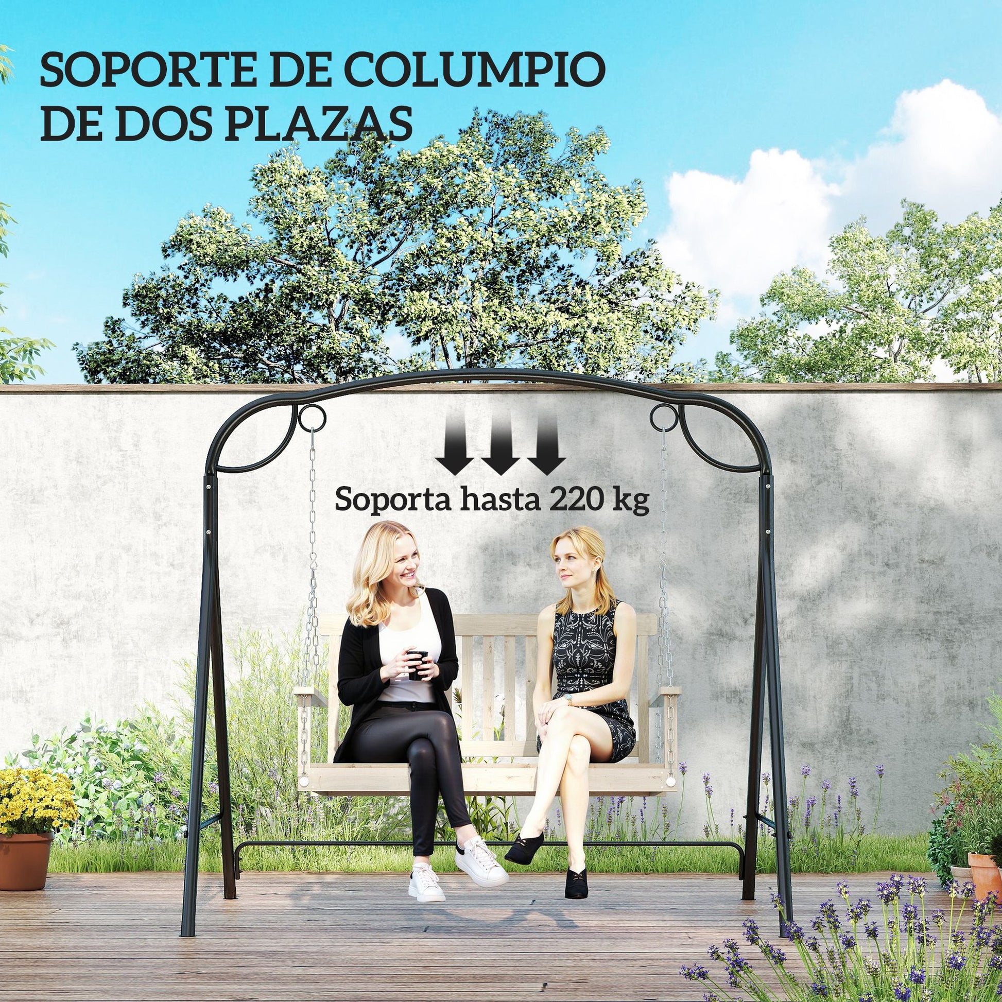 Metal Swing Stand Sturdy Swing Structure with A-shaped Legs 220 kg Capacity for Garden Park Patio Porch 172x126x170 cm Bronze