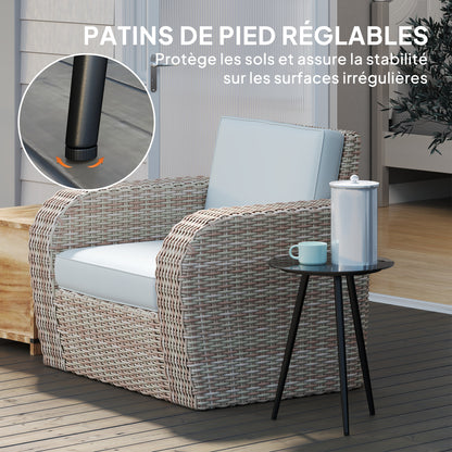 Small Round Coffee Table, Side Table, Tempered Glass Top, Tapered Legs, Steel Frame, Table for Balcony, Garden, Patio, Living Room, Black