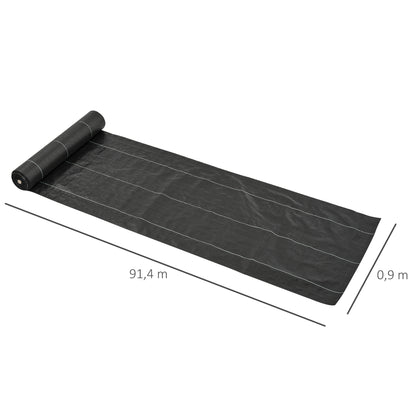 Mulch Fabrics - Weed Control Fabric - Tear-Resistant Water-Permeable UV-Resistant Mulch Fabric 130 g/m² - dim. 92L x 1W m - Black Green PP