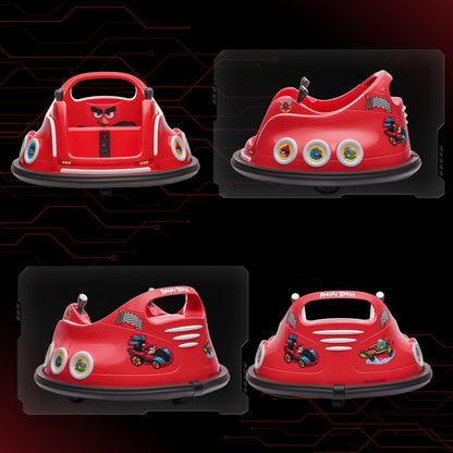 12V Kids Bumper Car with 2.4G Remote Control, Electric Bumper with Music and Lights, 1.5-3 km/h, Kids Electric Car with 360° Spin, for Kids 3-5 Years, Red