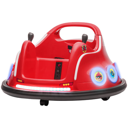 12V Kids Bumper Car with 2.4G Remote Control, Electric Bumper with Music and Lights, 1.5-3 km/h, Kids Electric Car with 360° Spin, for Kids 3-5 Years, Red