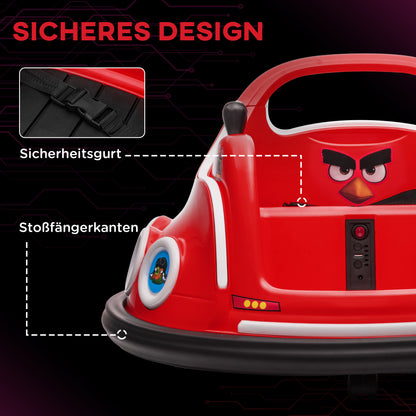 12V Kids Bumper Car with 2.4G Remote Control, Electric Bumper with Music and Lights, 1.5-3 km/h, Kids Electric Car with 360° Spin, for Kids 3-5 Years, Red