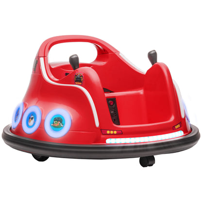 12V Kids Bumper Car with 2.4G Remote Control, Electric Bumper with Music and Lights, 1.5-3 km/h, Kids Electric Car with 360° Spin, for Kids 3-5 Years, Red