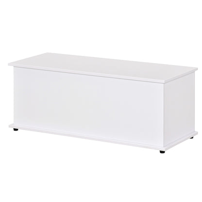 Wooden Storage Chest Stool with Lid for Storage in Bedroom Living Room Max Load 120 kg 100x40x40 cm White