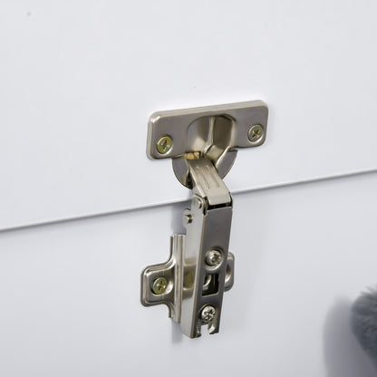 Wooden Storage Chest Stool with Lid for Storage in Bedroom Living Room Max Load 120 kg 100x40x40 cm White