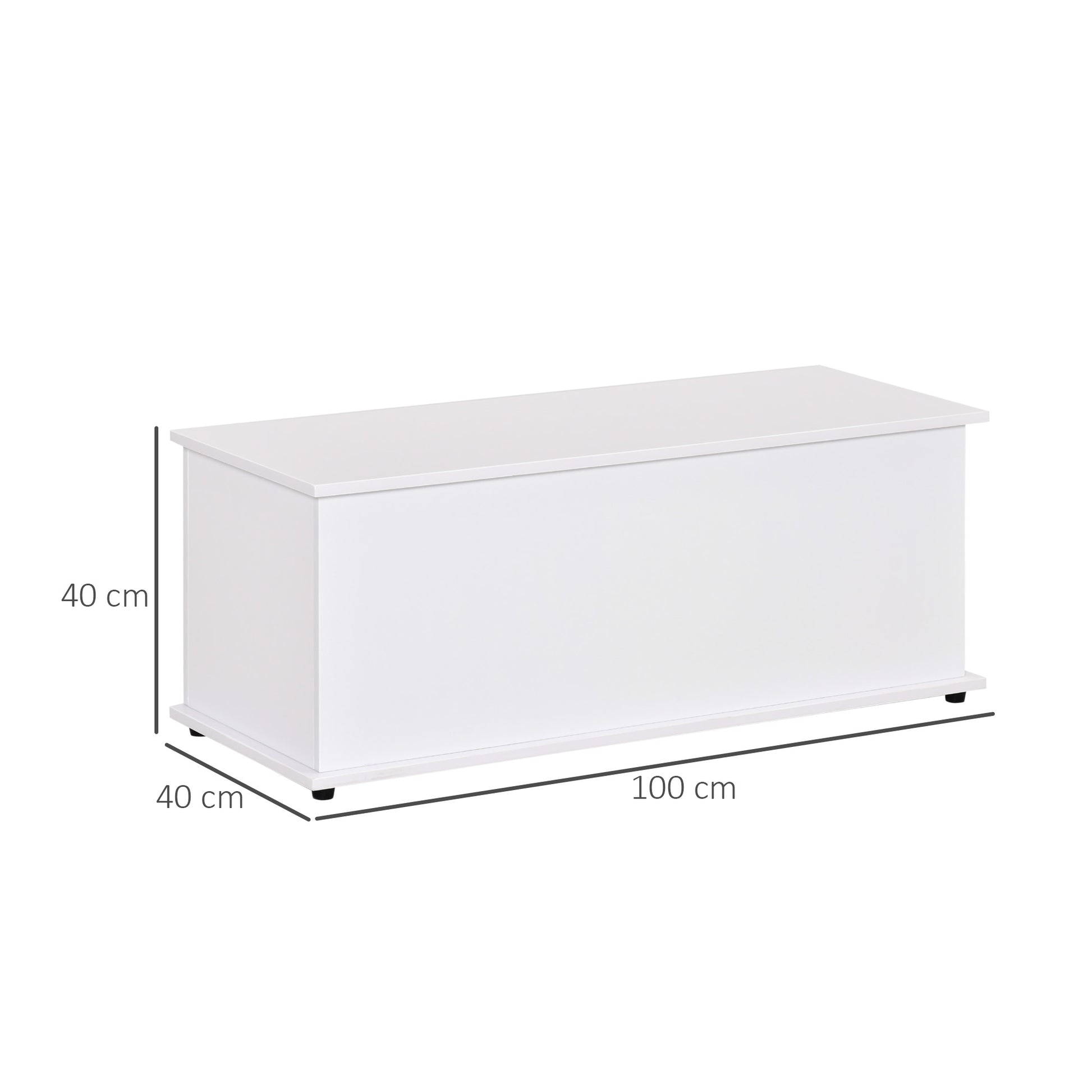 Wooden Storage Chest Stool with Lid for Storage in Bedroom Living Room Max Load 120 kg 100x40x40 cm White