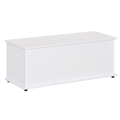 Wooden Storage Chest Stool with Lid for Storage in Bedroom Living Room Max Load 120 kg 100x40x40 cm White