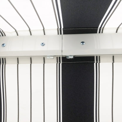 Manual Crank Arm Awning Awning 3.95m with Hand Crank Balcony Awning Sun Protection Wall Mount Balcony Aluminum White+Blue 395 x 245 cm