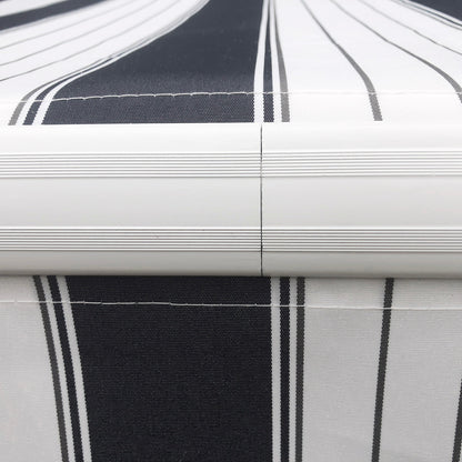 Manual Crank Arm Awning Awning 3.95m with Hand Crank Balcony Awning Sun Protection Wall Mount Balcony Aluminum White+Blue 395 x 245 cm