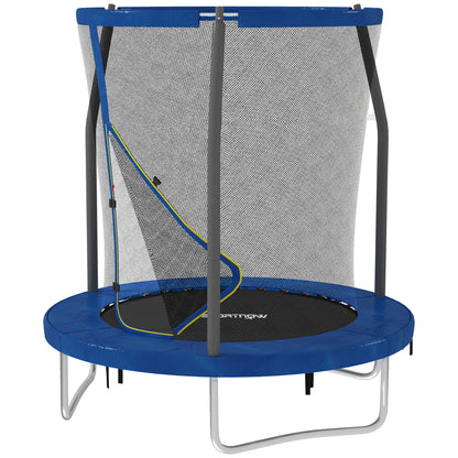 SPORTNOW Kids Trampoline, 6ft Garden Trampolines with Safety Net, Steel Frame, Blue