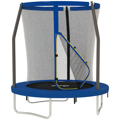 SPORTNOW Kids Trampoline, 6ft Garden Trampolines with Safety Net, Steel Frame, Blue