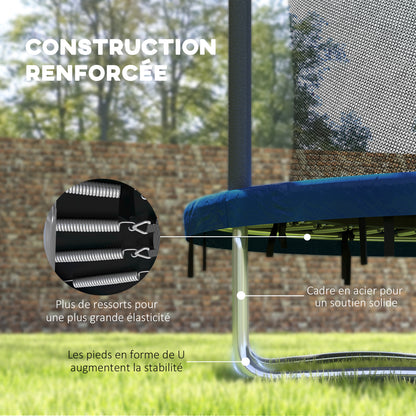 SPORTNOW Kids Trampoline, 6ft Garden Trampolines with Safety Net, Steel Frame, Blue