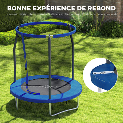 SPORTNOW Kids Trampoline, 6ft Garden Trampolines with Safety Net, Steel Frame, Blue