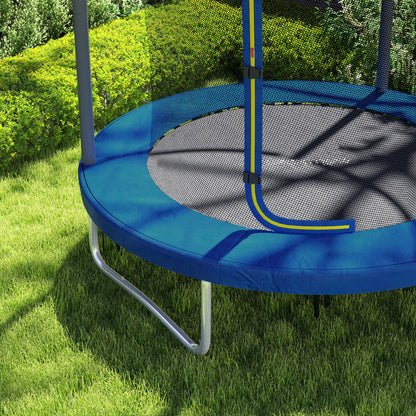 SPORTNOW Kids Trampoline, 6ft Garden Trampolines with Safety Net, Steel Frame, Blue