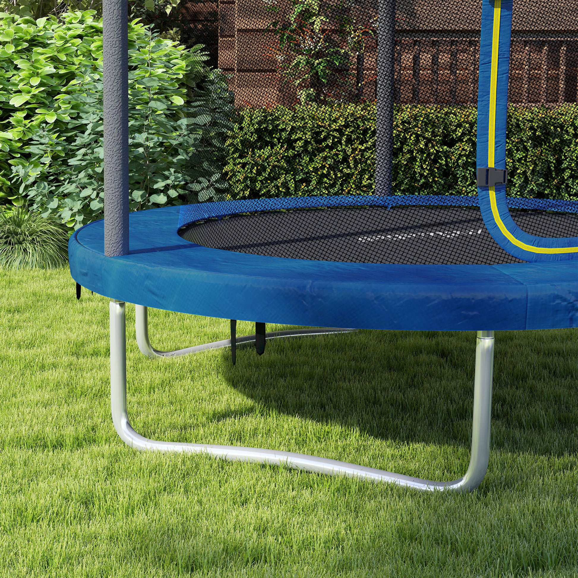 SPORTNOW Kids Trampoline, 6ft Garden Trampolines with Safety Net, Steel Frame, Blue