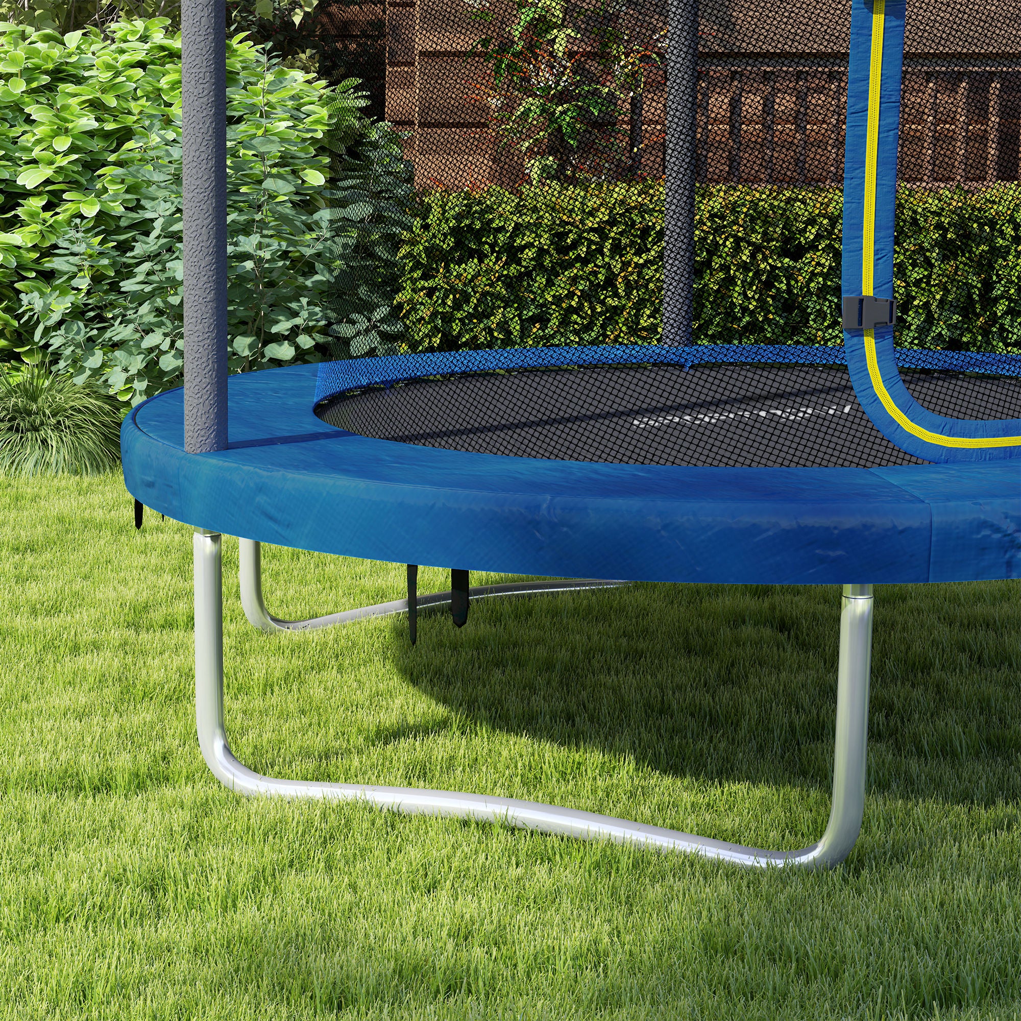 SPORTNOW Kids Trampoline, 6ft Garden Trampolines with Safety Net, Steel Frame, Blue