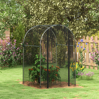 Insect Protection Net 1.2 x 1.2 m Garden Net with Door, Plant Protection Tent, Pest Protection Net with Steel Frame, for Garden, Balcony, HDPE, Black