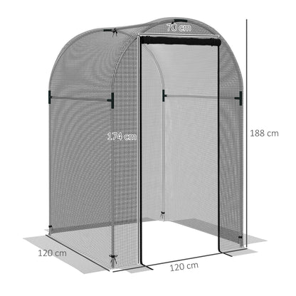 Insect Protection Net 1.2 x 1.2 m Garden Net with Door, Plant Protection Tent, Pest Protection Net with Steel Frame, for Garden, Balcony, HDPE, Black