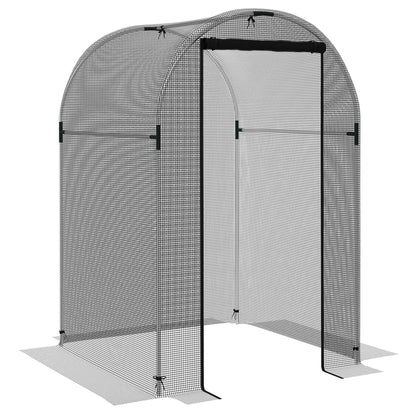 Insect Protection Net 1.2 x 1.2 m Garden Net with Door, Plant Protection Tent, Pest Protection Net with Steel Frame, for Garden, Balcony, HDPE, Black