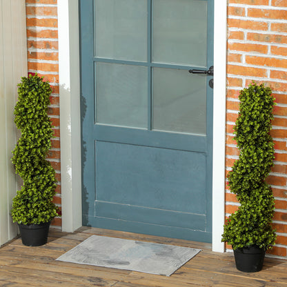 2-Piece Artificial Spiral Boxwood, 90 cm Indoor Plant, Artificial Plant with UV Protection, Large Decorative Plants in Pot for Home, Office, Hallway, Garden, Green