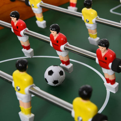 Kids Wooden Foosball Table Professional Soccer Table with 22 Players 2 Score Counters Long and Short Table Legs 84.5x40x61.2 cm Wood and Black