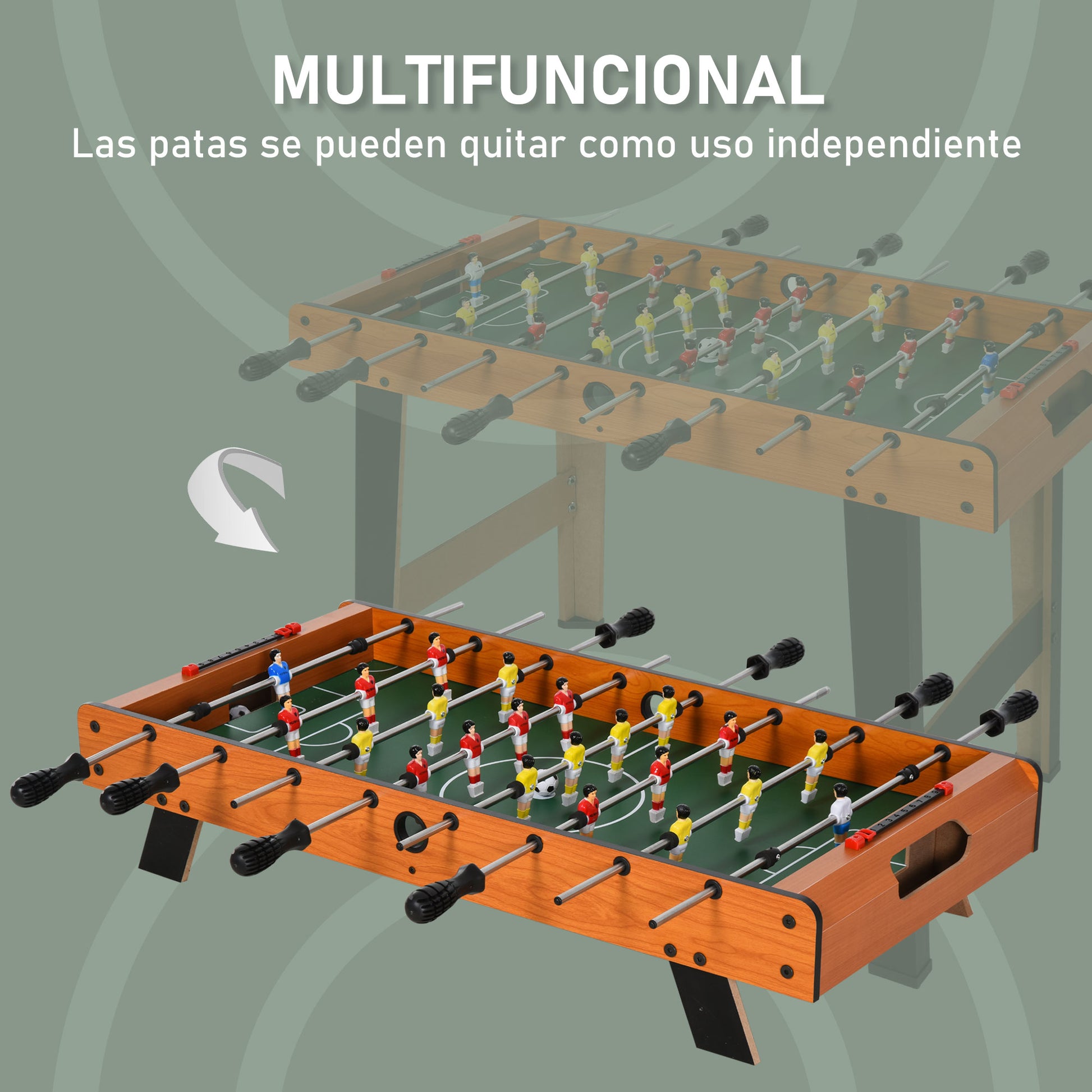 Kids Wooden Foosball Table Professional Soccer Table with 22 Players 2 Score Counters Long and Short Table Legs 84.5x40x61.2 cm Wood and Black