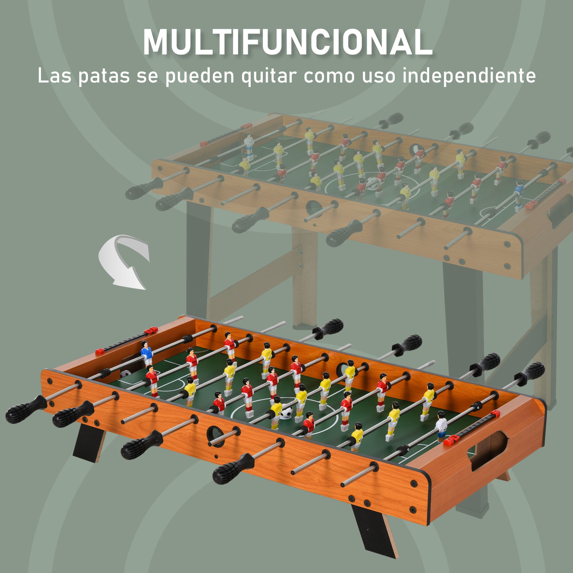 Kids Wooden Foosball Table Professional Soccer Table with 22 Players 2 Score Counters Long and Short Table Legs 84.5x40x61.2 cm Wood and Black
