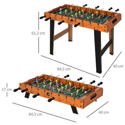 Kids Wooden Foosball Table Professional Soccer Table with 22 Players 2 Score Counters Long and Short Table Legs 84.5x40x61.2 cm Wood and Black