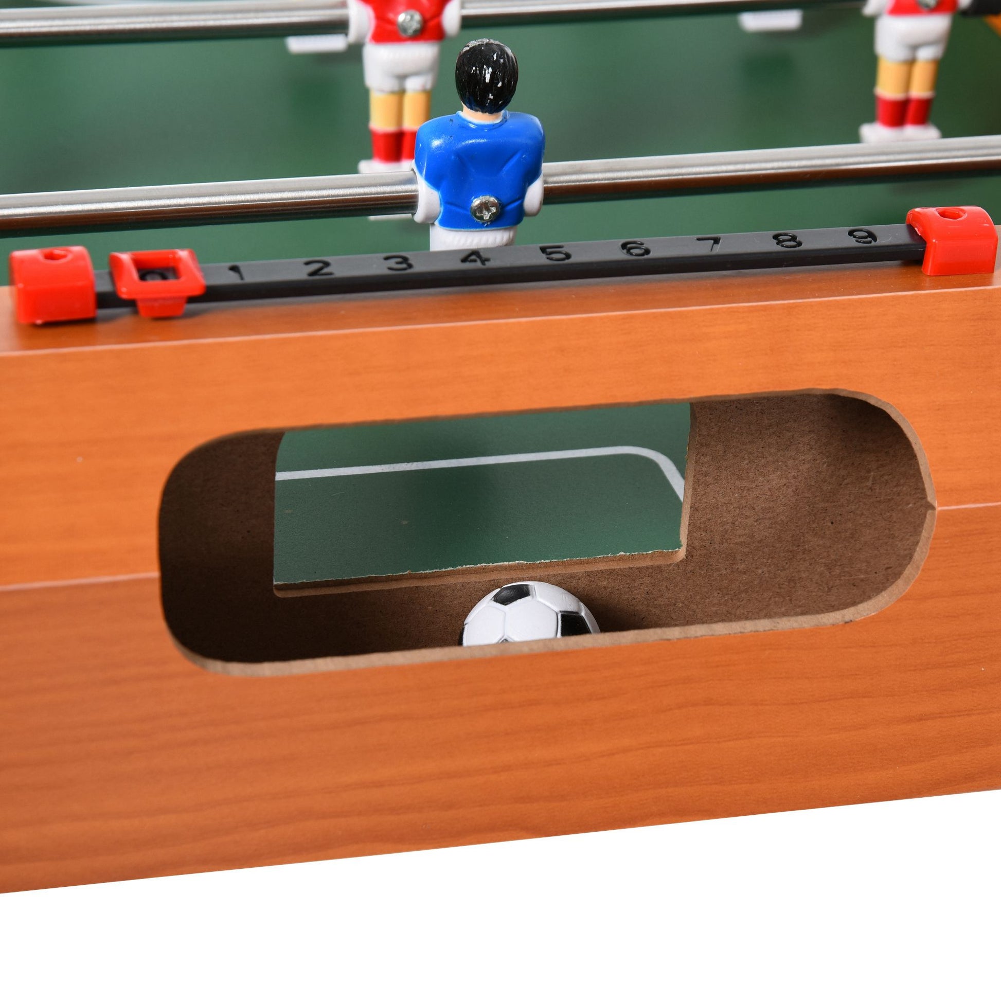 Kids Wooden Foosball Table Professional Soccer Table with 22 Players 2 Score Counters Long and Short Table Legs 84.5x40x61.2 cm Wood and Black