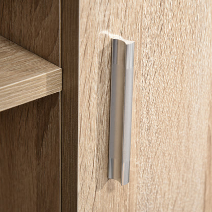 TV Stand for TVs up to 55 Inches Modern TV Stand with 2 Doors and 2 Shelves for Bedroom 120x39.5x52 cm Oak