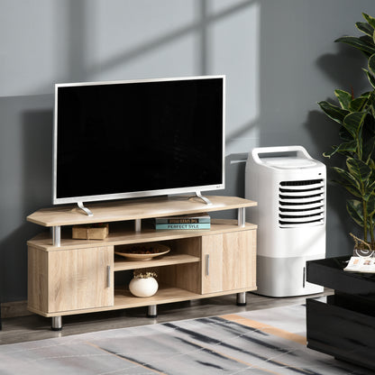 TV Stand for TVs up to 55 Inches Modern TV Stand with 2 Doors and 2 Shelves for Bedroom 120x39.5x52 cm Oak