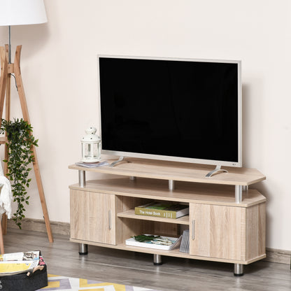 TV Stand for TVs up to 55 Inches Modern TV Stand with 2 Doors and 2 Shelves for Bedroom 120x39.5x52 cm Oak