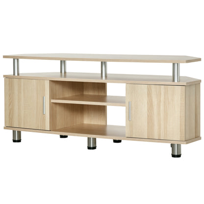 TV Stand for TVs up to 55 Inches Modern TV Stand with 2 Doors and 2 Shelves for Bedroom 120x39.5x52 cm Oak