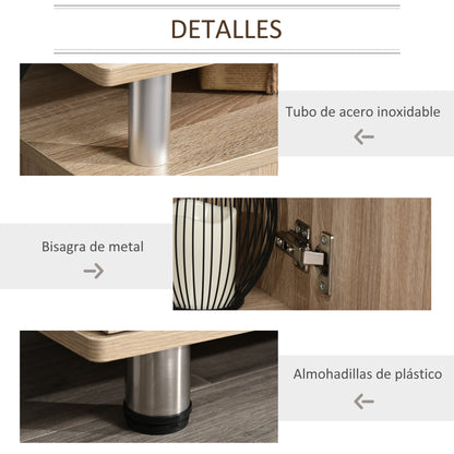 TV Stand for TVs up to 55 Inches Modern TV Stand with 2 Doors and 2 Shelves for Bedroom 120x39.5x52 cm Oak