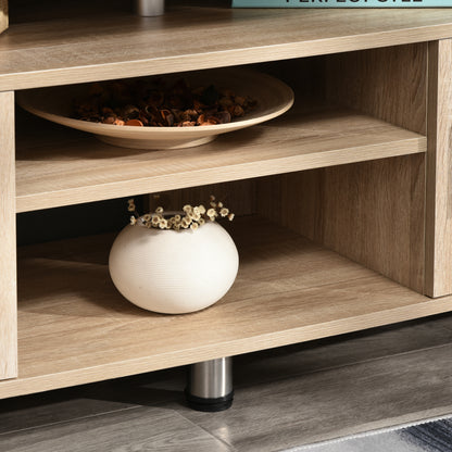 TV Stand for TVs up to 55 Inches Modern TV Stand with 2 Doors and 2 Shelves for Bedroom 120x39.5x52 cm Oak