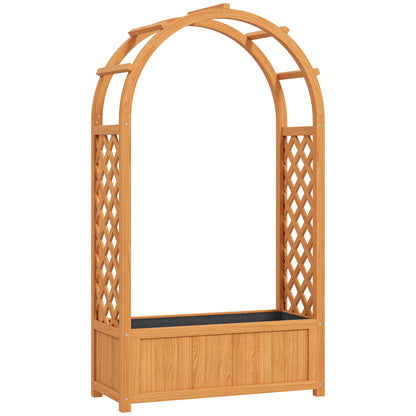 Raised Bed Planter with Trellis, Arched Roof Trellis Planter Box Wood, Garden Trellis 83x36x145cm for Garden Balcony Terrace, Flower Box for Climbing Plants Vine Plants, Flowers