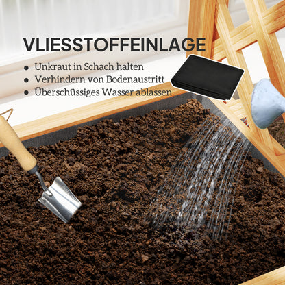 Raised Bed Planter with Trellis, Arched Roof Trellis Planter Box Wood, Garden Trellis 83x36x145cm for Garden Balcony Terrace, Flower Box for Climbing Plants Vine Plants, Flowers