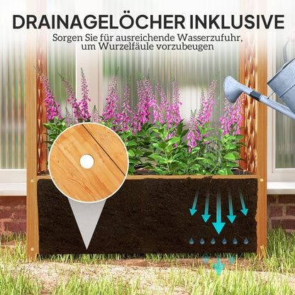 Raised Bed Planter with Trellis, Arched Roof Trellis Planter Box Wood, Garden Trellis 83x36x145cm for Garden Balcony Terrace, Flower Box for Climbing Plants Vine Plants, Flowers