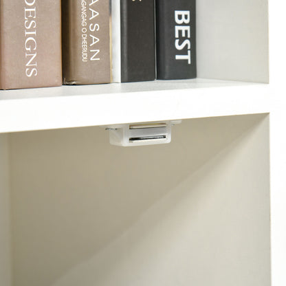 Bookshelf with 3 Open Shelves and Drawer Modern Bookcase for Storage Toys CDs Plants 40x30x129.5 cm White