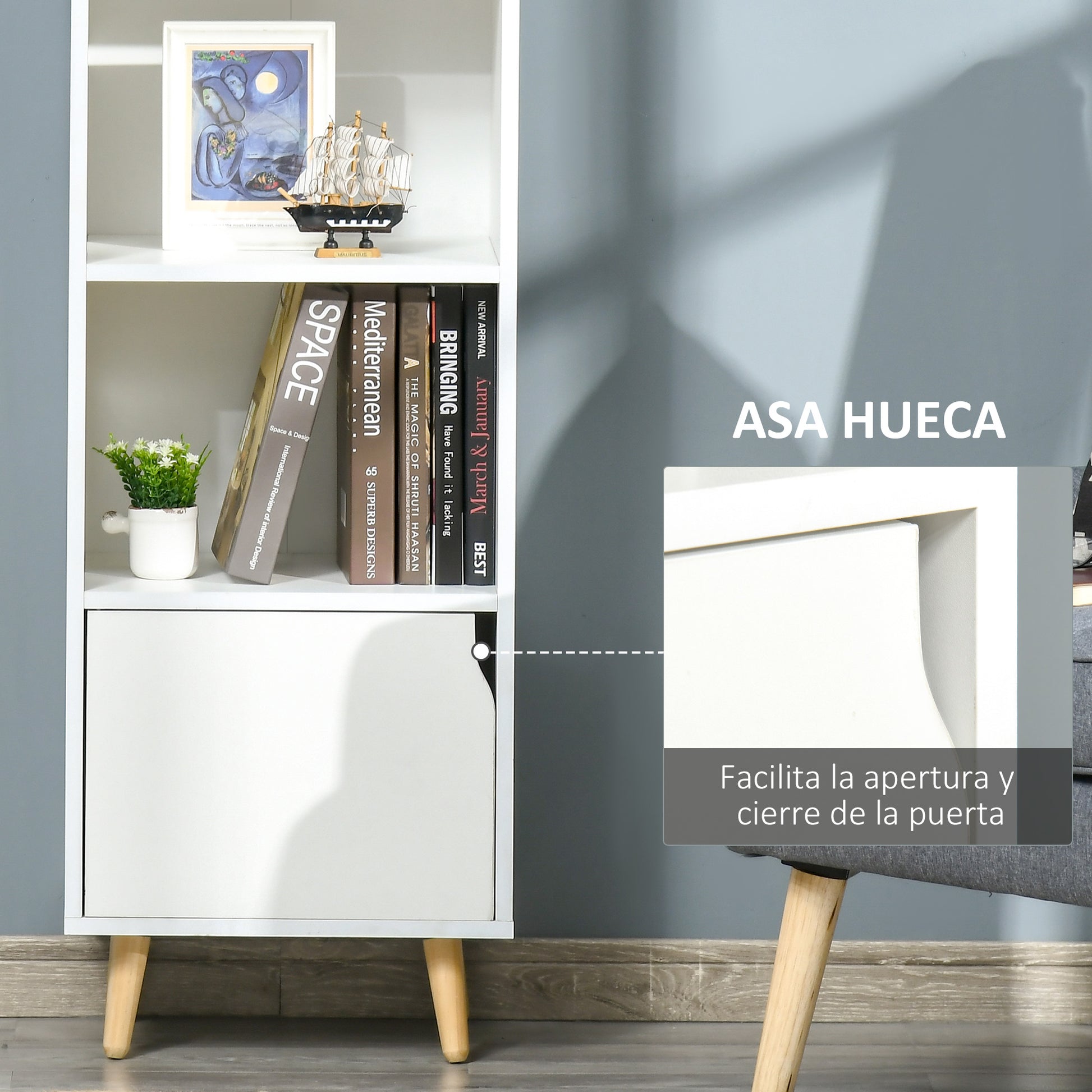 Bookshelf with 3 Open Shelves and Drawer Modern Bookcase for Storage Toys CDs Plants 40x30x129.5 cm White