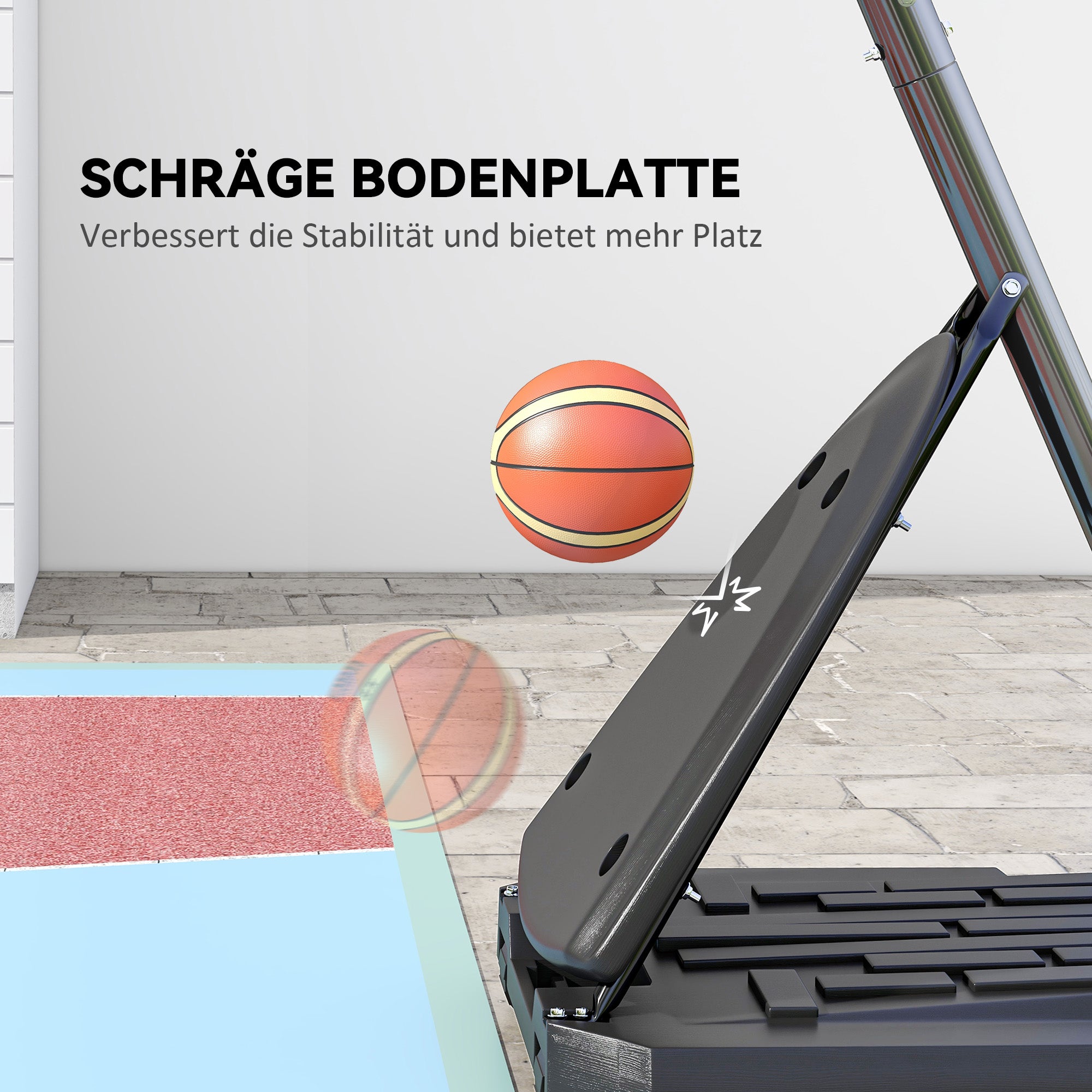 SPORTNOW Basketball Hoop Outdoor Basketball Stand with Wheels 107x70cm Backboard, Mobile Basketball Hoop with Stand, Adjustable Hoop Height 236-293 cm, Basketball System for Teens Adults