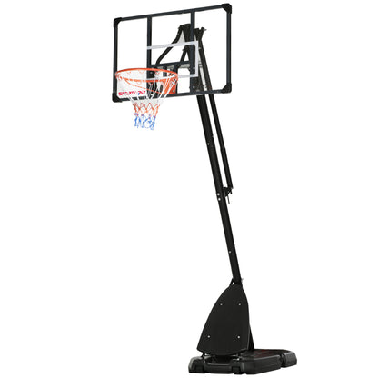 SPORTNOW Basketball Hoop Outdoor Basketball Stand with Wheels 107x70cm Backboard, Mobile Basketball Hoop with Stand, Adjustable Hoop Height 236-293 cm, Basketball System for Teens Adults