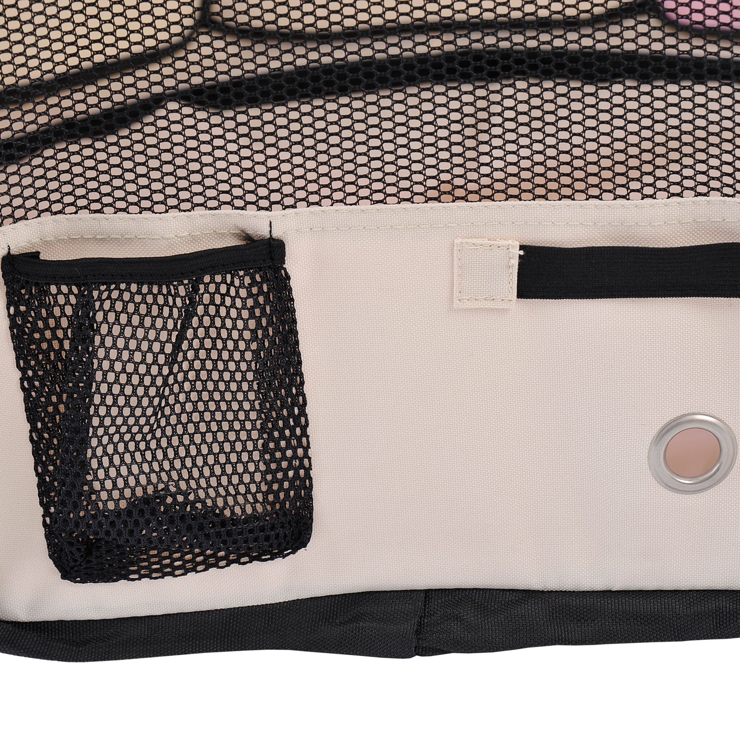 Foldable Playpen for Dogs & Cats — Portable Octagonal Pet Pen, Water-Resistant 600D Oxford with 2 Zippered Doors, Indoor/Outdoor, Ø90 x 41 cm (35.4 x 16.1 in), Pink