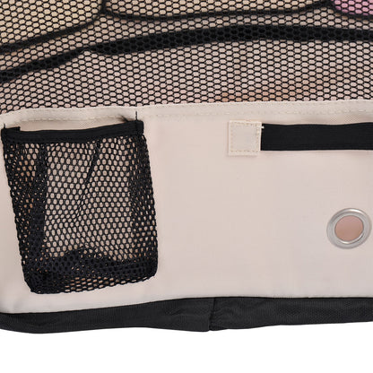 Foldable Playpen for Dogs & Cats — Portable Octagonal Pet Pen, Water-Resistant 600D Oxford with 2 Zippered Doors, Indoor/Outdoor, Ø90 x 41 cm (35.4 x 16.1 in), Pink