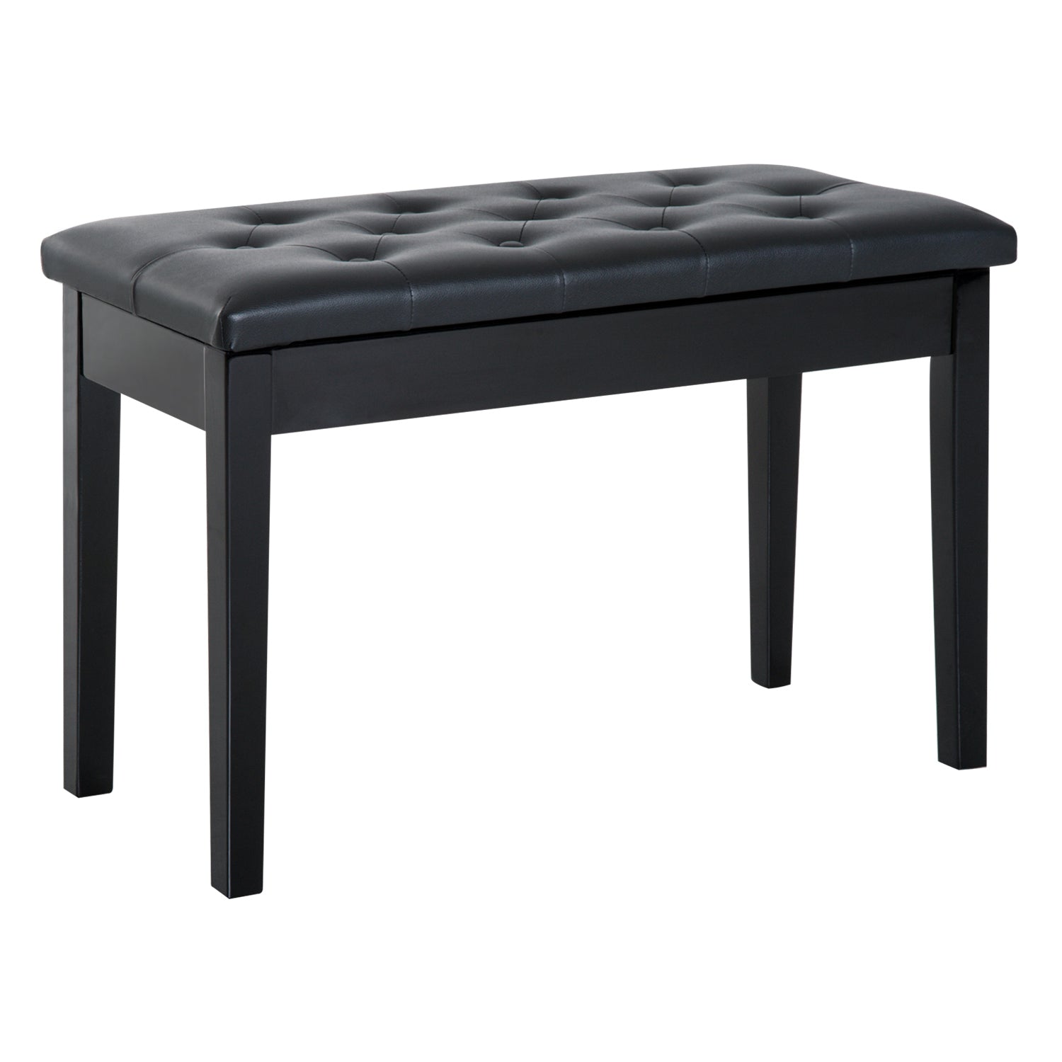 Piano Bench with Hidden Storage, Piano Stool with Faux Leather Cushion, Keyboard Bench for Piano, Keyboard, 76 x 36 x 50 cm, Black