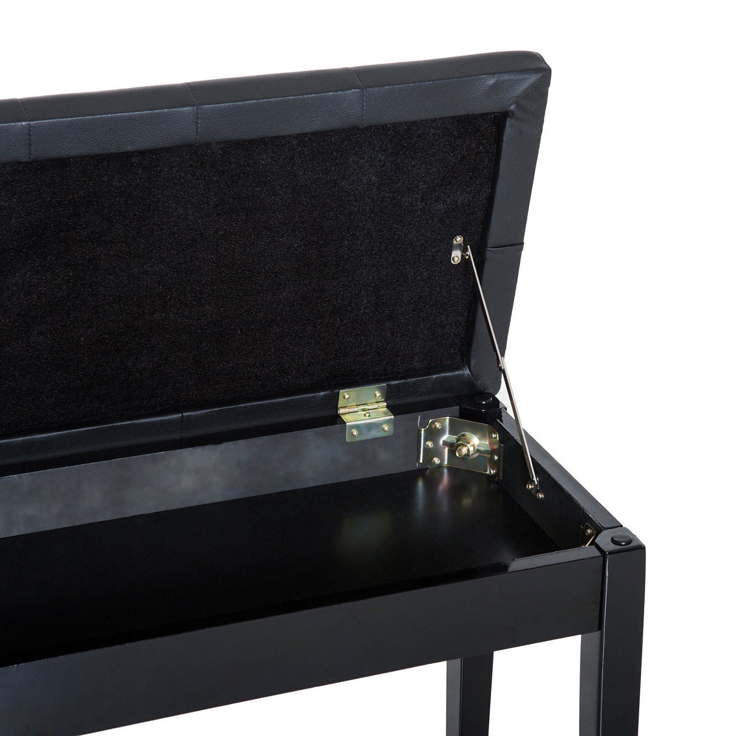 Piano Bench with Hidden Storage, Piano Stool with Faux Leather Cushion, Keyboard Bench for Piano, Keyboard, 76 x 36 x 50 cm, Black