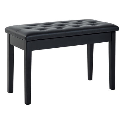 Piano Bench with Hidden Storage, Piano Stool with Faux Leather Cushion, Keyboard Bench for Piano, Keyboard, 76 x 36 x 50 cm, Black