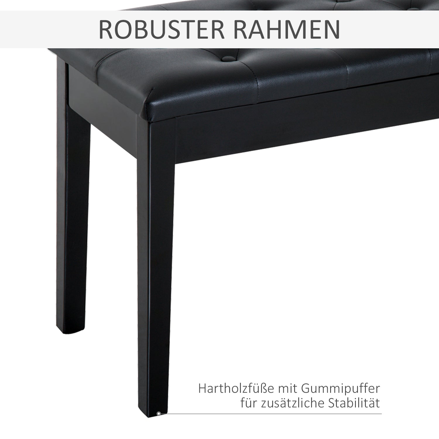 Piano Bench with Hidden Storage, Piano Stool with Faux Leather Cushion, Keyboard Bench for Piano, Keyboard, 76 x 36 x 50 cm, Black