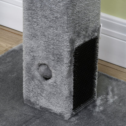 79 cm Cat Scratching Post Cat Scratcher with Hanging Ball Bell and Jute Post 59.5x39x79 cm Gray