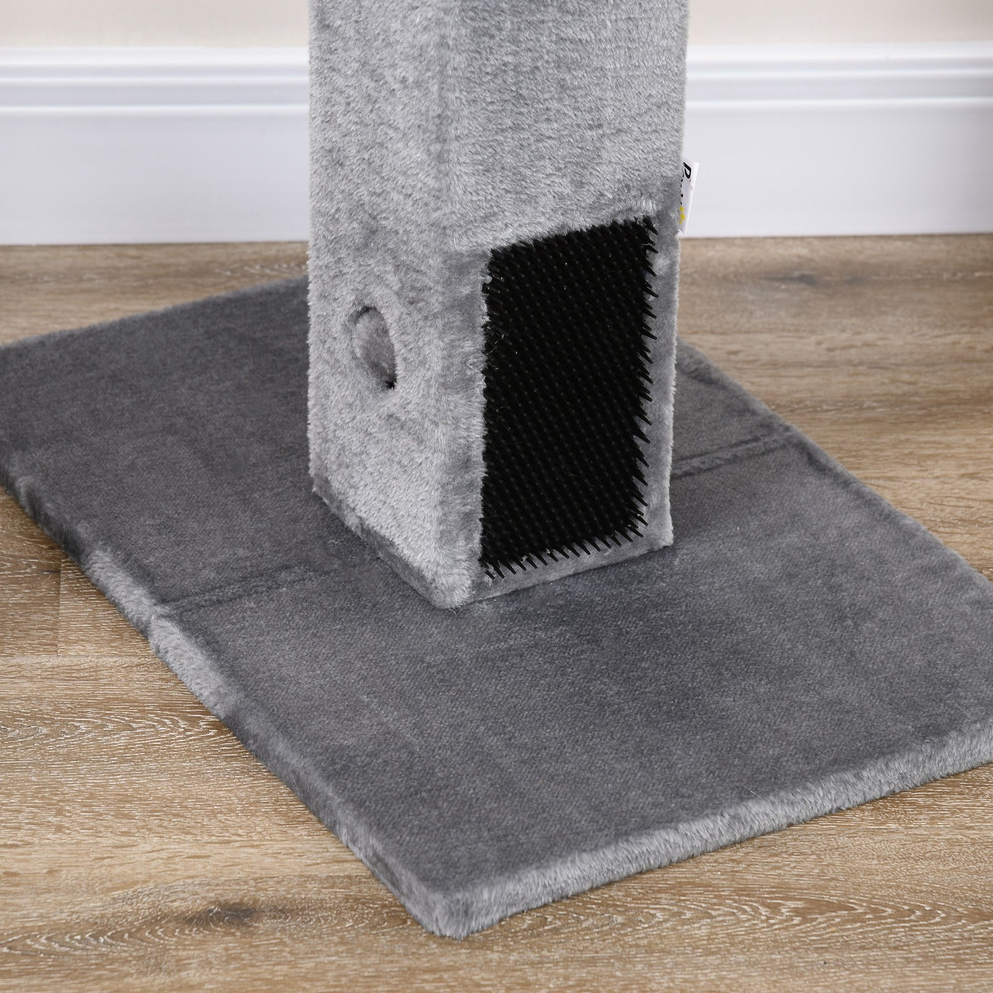 79 cm Cat Scratching Post Cat Scratcher with Hanging Ball Bell and Jute Post 59.5x39x79 cm Gray
